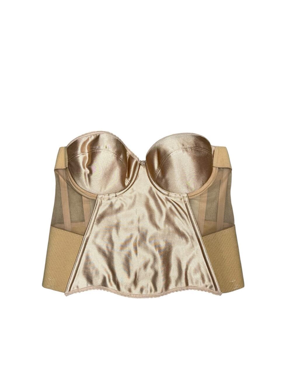 Merry Modes INC Vintage Bustier Corset Strapless Bra Beige Size 40B